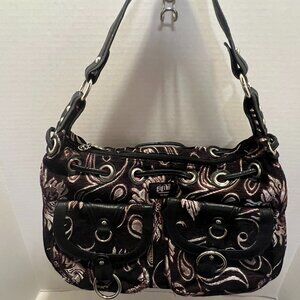GIGI Hill Los Angeles Floral Shoulder Bag Hand Tote 16x10x4in Purse